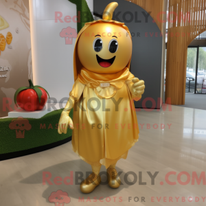 Guld tomat maskot kostume...
