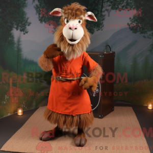Rust Angora Goat maskot...