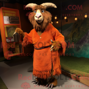 Rust Angora Goat mascot...