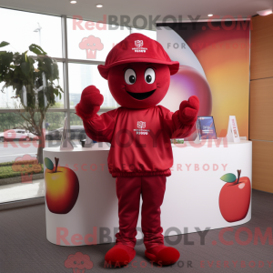 Red Plum mascot costume...