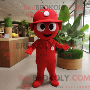 Red Plum mascot costume...