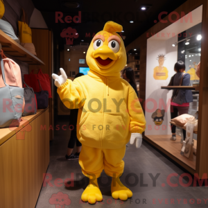 Gul kylling maskot drakt...
