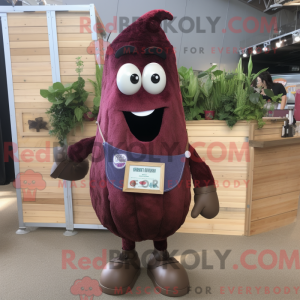 Maroon Aubergine maskot...