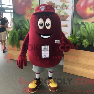 Maroon Aubergine maskot...