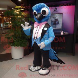 Pink Blue Jay maskot...