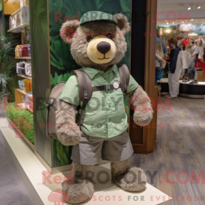 Olive Teddy Bear mascot...