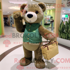 Olive Teddy Bear mascot...