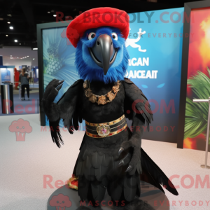 Black Macaw mascot costume...