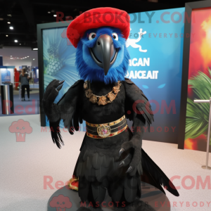 Svart Macaw-maskotkostyme...