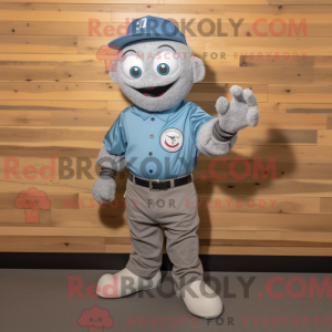 Gray Baseball Ball mascot...