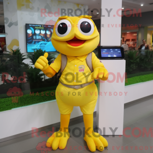 Yellow Frog mascot costume...