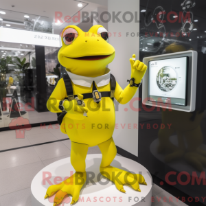 Gele kikker mascottekostuum...