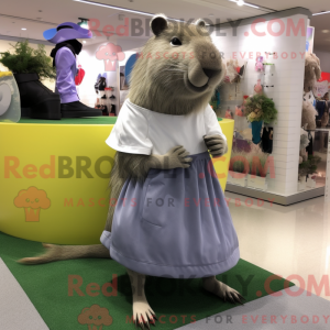 Grå Capybara maskot kostume...