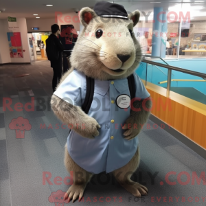 Grå Capybara maskot kostume...