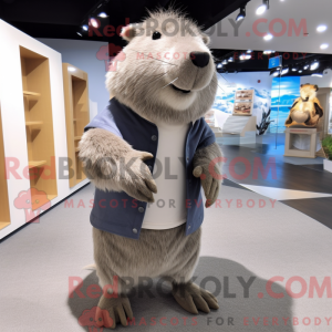 Grå Capybara maskot kostume...