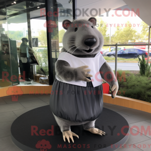 Grå Capybara maskot kostume...