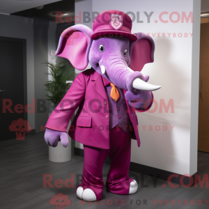 Magenta elefant maskot...