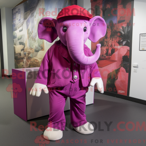 Máscara de elefante magenta...