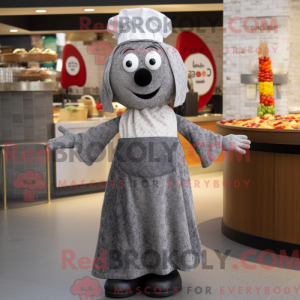 Gray Paella mascot costume...