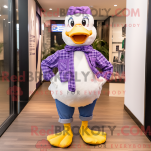 Purple Goose maskot kostume...