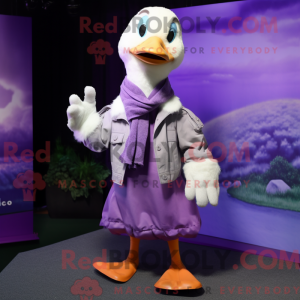 Purple Goose mascot costume...