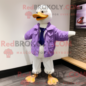 Purple Goose mascot costume...