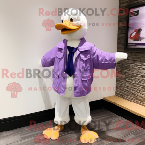 Purple Goose maskot kostume...