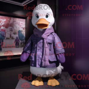 Purple Goose mascot costume...