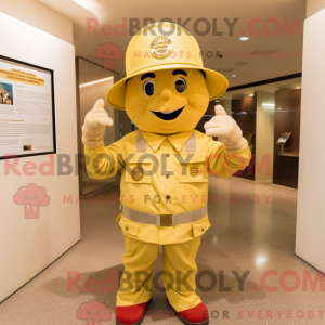 Gold Fire Fighter mascot...