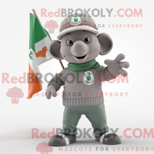 Gray Irish Flag mascot...