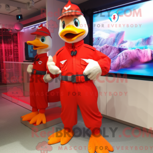 Rode Ganzen mascottekostuum...