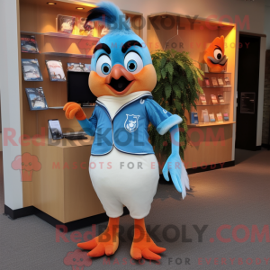 Peach Blue Jay mascot...