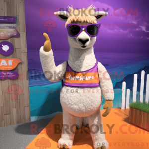 Lavendel lama maskot...