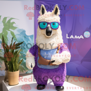 Lavendel lama maskot...