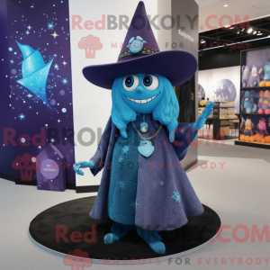 Cyan Witch S Hat mascot...