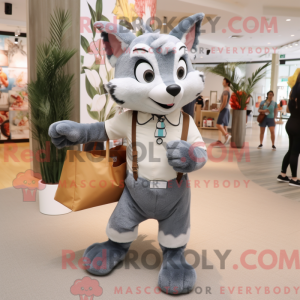 Gray Fox maskot kostume...