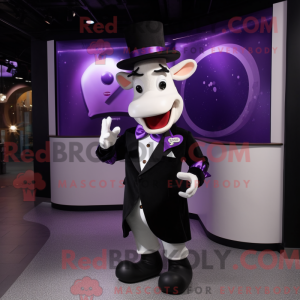 Purple Holstein Cow mascot...