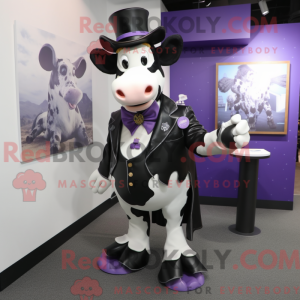 Purple Holstein Cow mascot...