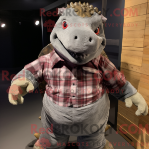 Grå Ankylosaurus maskot...