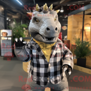 Grå Ankylosaurus maskot...