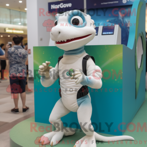 White Geckos mascot costume...