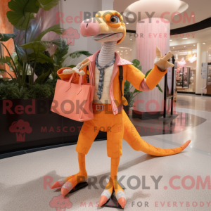 Peach Velociraptor mascot...
