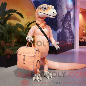 Peach Velociraptor mascot...