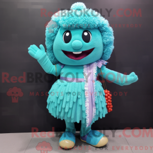 Cyaan Candy mascottekostuum...