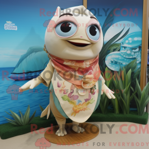 Cream Tuna maskot kostume...