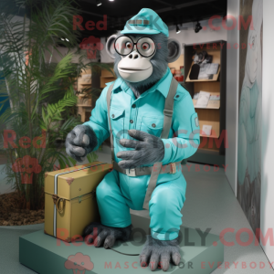 Turquoise Chimpanzee mascot...