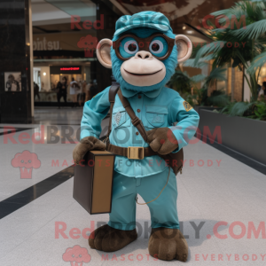 Turquoise Chimpanzee mascot...