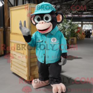 Turquoise Chimpanzee mascot...