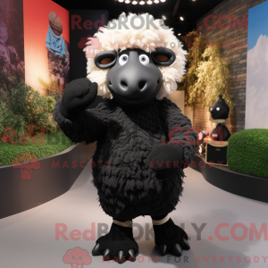 Black Merino Sheep mascot...