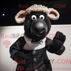 Black Merino Sheep mascot...